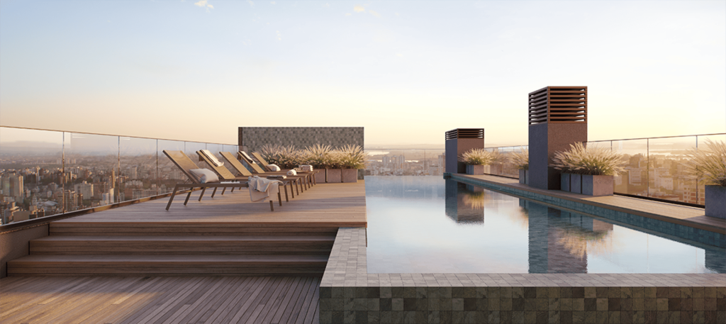 Rooftop com piscina do Anita Green Romes